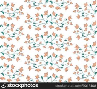 Plant twig seamless pattern. Branch with flowers Vector illustration for background, banners, cover, books, brochures, fabric, clothing, papers, notebook, card, fabric, scrapbooking.. Plant twig seamless pattern. Branch with flowers Vector illustration for background, cover, fabric.