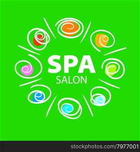 plant vector logo for Spa salon on a green background