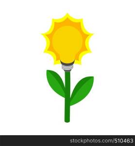 Plant with lamp icon in isometric 3d style isolated on white background. Growing idea concept. Plant with lamp bulb icon, isometric 3d style
