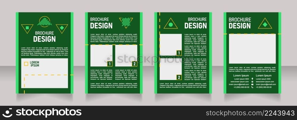 Planting blank brochure design. Template set with copy space for text. Premade corporate reports collection. Editable 4 paper pages. Bahnschrift SemiLight, Bold SemiCondensed, Arial Regular fonts used. Planting blank brochure design