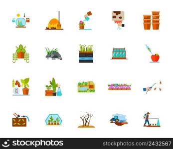 Planting icon set. Can be used for topics like agriculture, gardening, farming, floriculture