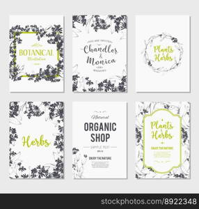 Plants and herbs banners set vector image