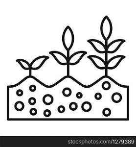 Plants soil icon. Outline plants soil vector icon for web design isolated on white background. Plants soil icon, outline style