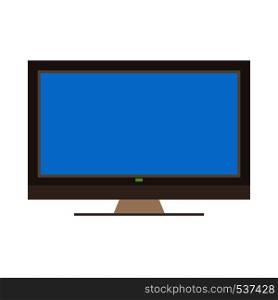 Plasma TV equipment electronic entertainment vector icon front view. Television flat smart screen interior