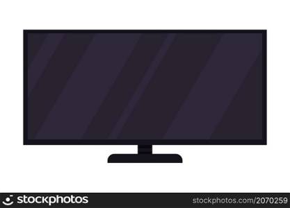 Plasma tv semi flat color vector object. Realistic item on white. Electronic gadget. Television for home interior isolated modern cartoon style illustration for graphic design and animation. Plasma tv semi flat color vector object