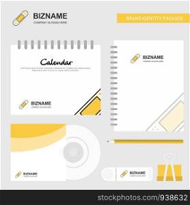 Plaster Logo, Calendar Template, CD Cover, Diary and USB Brand Stationary Package Design Vector Template