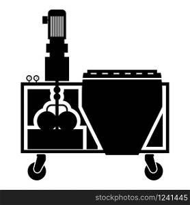 Plaster station Wall decoration machine Solution mixing icon black color vector illustration flat style simple image. Plaster station Wall decoration machine Solution mixing icon black color vector illustration flat style image