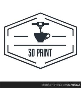 Plastic 3d printing logo. Simple illustration of plastic 3d printing vector logo for web. Plastic 3d printing logo, simple gray style