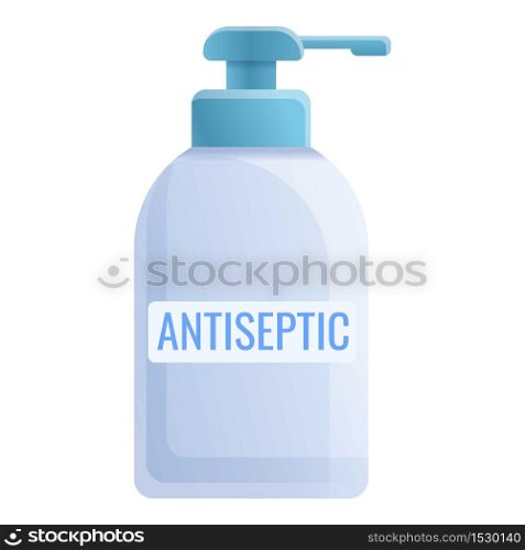 Plastic antiseptic bottle icon. Cartoon of plastic antiseptic bottle vector icon for web design isolated on white background. Plastic antiseptic bottle icon, cartoon style