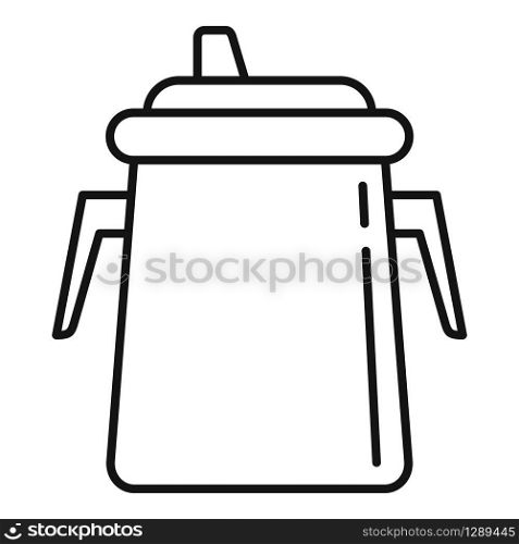 Plastic baby bottle icon. Outline plastic baby bottle vector icon for web design isolated on white background. Plastic baby bottle icon, outline style