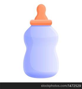 Plastic baby milk bottle icon. Cartoon of plastic baby milk bottle vector icon for web design isolated on white background. Plastic baby milk bottle icon, cartoon style