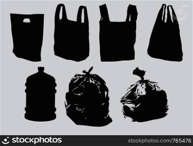 plastic bag silhouettes