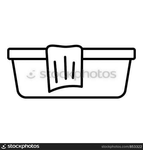 Plastic basin icon. Outline plastic basin vector icon for web design isolated on white background. Plastic basin icon, outline style