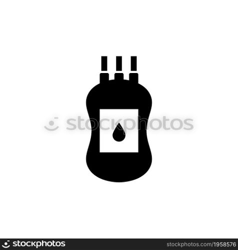 Plastic Blood Bag, Donate Transfusion. Flat Vector Icon illustration. Simple black symbol on white background. Plastic Blood Bag, Donate Transfusion sign design template for web and mobile UI element. Plastic Blood Bag, Donate Transfusion. Flat Vector Icon illustration. Simple black symbol on white background. Plastic Blood Bag, Donate Transfusion sign design template for web and mobile UI element.