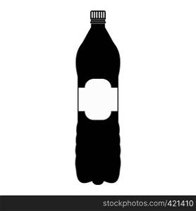 Plastic bottle black simple icon isolated on white background. Plastic bottle black simple icon
