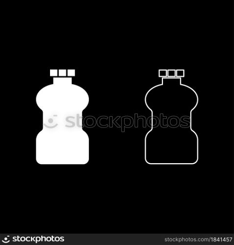 Plastic bottle Cleanser icon white color vector illustration flat style simple image set. Plastic bottle Cleanser icon white color vector illustration flat style image set