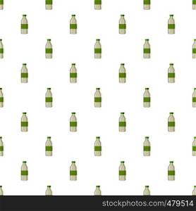 Plastic bottle for dairy foods in cartoon style isolated on white background vector illustration. Plastic bottle for dairy foods pattern