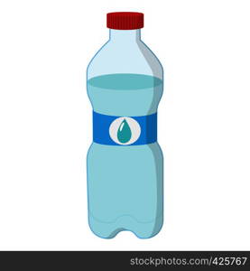 Plastic bottle of water cartoon icon on a white background. Plastic bottle of water cartoon icon