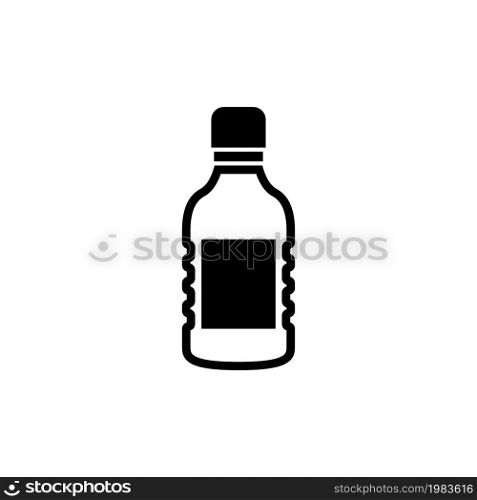 Plastic Bottle of Water. Flat Vector Icon illustration. Simple black symbol on white background. Plastic Bottle of Water sign design template for web and mobile UI element. Plastic Bottle of Water Flat Vector Icon