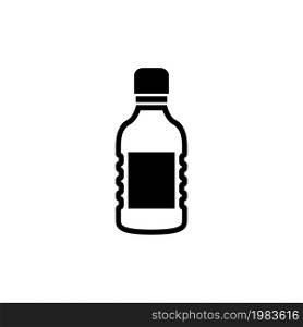 Plastic Bottle of Water. Flat Vector Icon illustration. Simple black symbol on white background. Plastic Bottle of Water sign design template for web and mobile UI element. Plastic Bottle of Water Flat Vector Icon