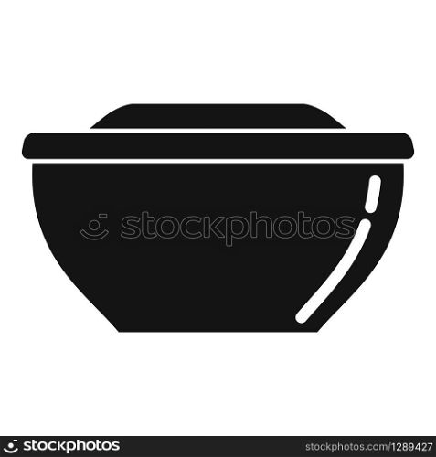 Plastic bowl container icon. Simple illustration of plastic bowl container vector icon for web design isolated on white background. Plastic bowl container icon, simple style