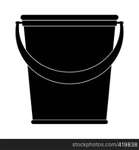 Plastic bucket black simple icon isolated on white background. Plastic bucket black simple icon