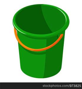 Plastic bucket icon. Isometric illustration of plastic bucket vector icon for web. Plastic bucket icon, isometric style
