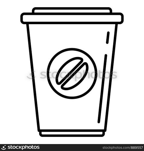 Plastic coffee cup icon. Outline plastic coffee cup vector icon for web design isolated on white background. Plastic coffee cup icon, outline style