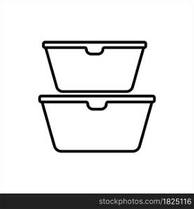 Plastic Container Icon, Food Container, Packaging Icon Vector Art Illustration
