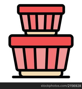 Plastic container icon. Outline plastic container vector icon color flat isolated. Plastic container icon color outline vector