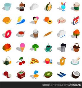 Plastic cup icons set. Isometric style of 36 plastic cup vector icons for web isolated on white background. Plastic cup icons set, isometric style