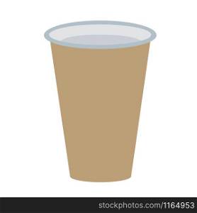 Plastic cup isolated on white background. Simple coffee mug symbol in flat design. Vector illustration. Plastic cup isolated on white background. Simple coffee mug symbol