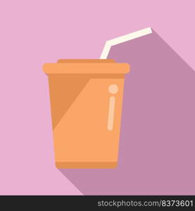 Plastic cup trash icon flat vector. Recycle waste. Reuse container. Plastic cup trash icon flat vector. Recycle waste