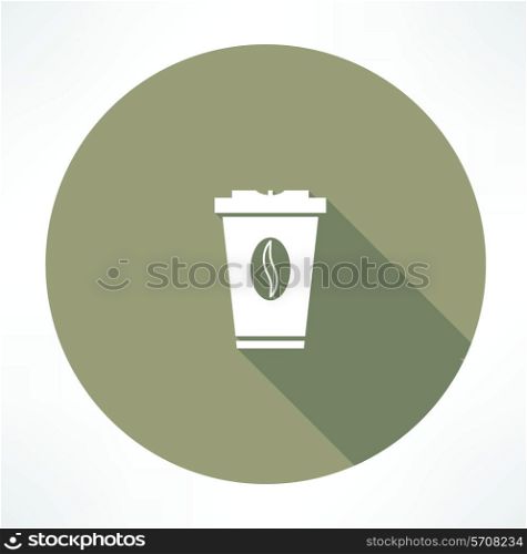 plastic cup with coffee icon. Flat modern style vector illustration