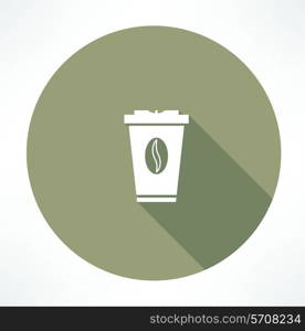 plastic cup with coffee icon. Flat modern style vector illustration
