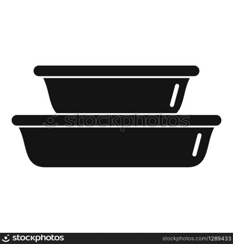 Plastic dishes icon. Simple illustration of plastic dishes vector icon for web design isolated on white background. Plastic dishes icon, simple style