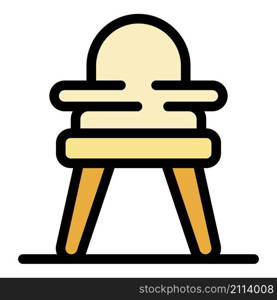 Plastic feeding chair icon. Outline plastic feeding chair vector icon color flat isolated. Plastic feeding chair icon color outline vector
