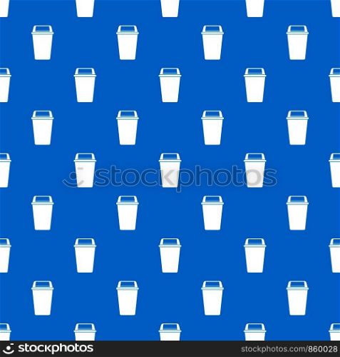 Plastic flip lid bin pattern repeat seamless in blue color for any design. Vector geometric illustration. Plastic flip lid bin pattern seamless blue