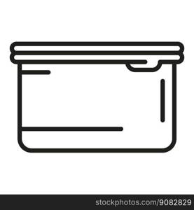 Plastic food box icon outli≠vector. Fast food. Pack din≠r. Plastic food box icon outli≠vector. Fast food