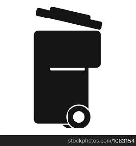 Plastic garbage bin icon. Simple illustration of plastic garbage bin vector icon for web design isolated on white background. Plastic garbage bin icon, simple style