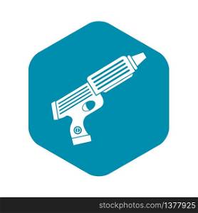 Plastic gun toy icon. Simple illustration of plastic gun toy vector icon for web. Plastic gun toy icon, simple style