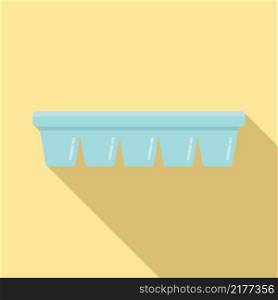 Plastic ice cube tray icon flat vector. Water container. Form maker. Plastic ice cube tray icon flat vector. Water container