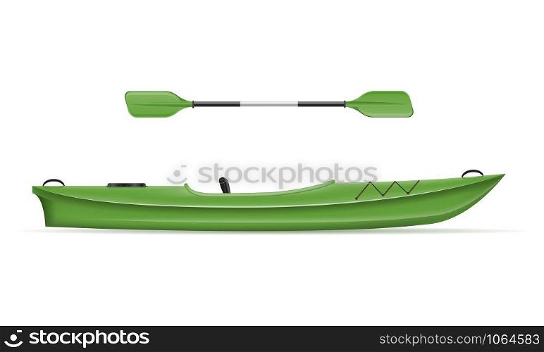 plastic kayak for fishing and tourism vector illustration isolated on white background