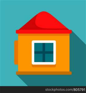 Plastic kid play house icon. Flat illustration of plastic kid play house vector icon for web design. Plastic kid play house icon, flat style