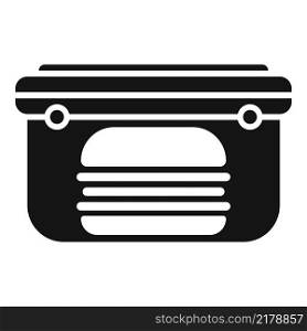 Plastic lunch box icon simple vector. Healthy meal. Snack bag. Plastic lunch box icon simple vector. Healthy meal