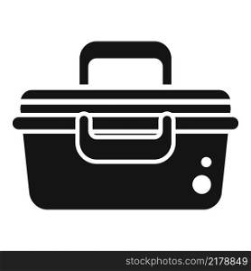 Plastic lunch box icon simple vector. School meal. Fruit bag. Plastic lunch box icon simple vector. School meal
