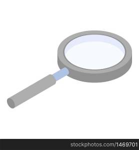 Plastic magnify glass icon. Isometric of plastic magnify glass vector icon for web design isolated on white background. Plastic magnify glass icon, isometric style