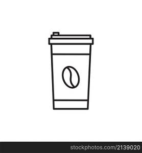 Plastic mug icon. Coffee beans. Beverage sign. Drink logo. Outline shape. Simple design. Vector illustration. Stock image. EPS 10.. Plastic mug icon. Coffee beans. Beverage sign. Drink logo. Outline shape. Simple design. Vector illustration. Stock image.