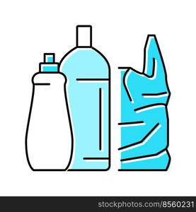 plastic package and bag color icon vector. plastic package and bag sign. isolated symbol illustration. plastic package and bag color icon vector illustration