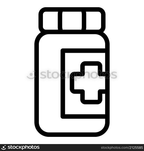 Plastic pills jar icon outline vector. Medicine pill. Pharmacy prescription. Plastic pills jar icon outline vector. Medicine pill